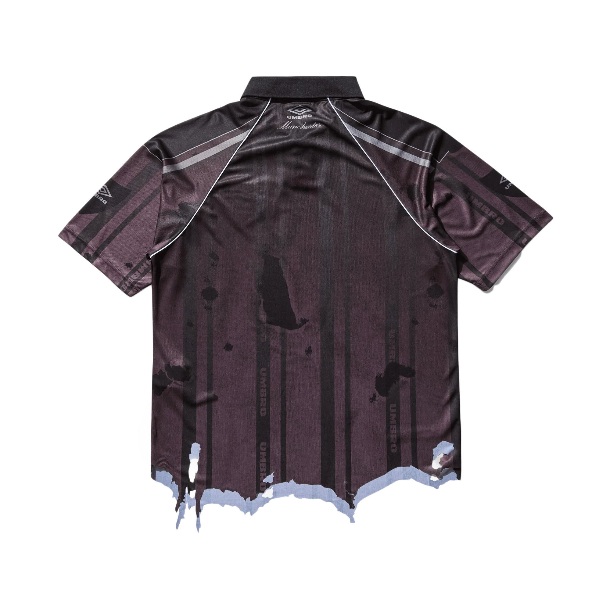 Umbro Distressed Spycam Polo Purple Black