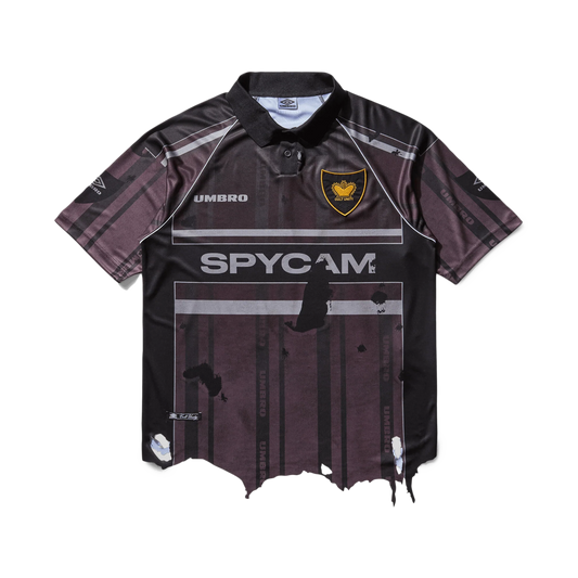 Umbro Distressed Spycam Polo Purple Black