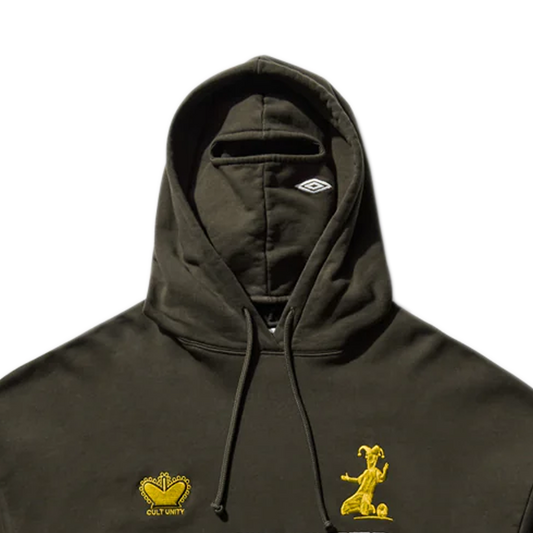 Umbro Manc Masked Hoodie Dark Olive
