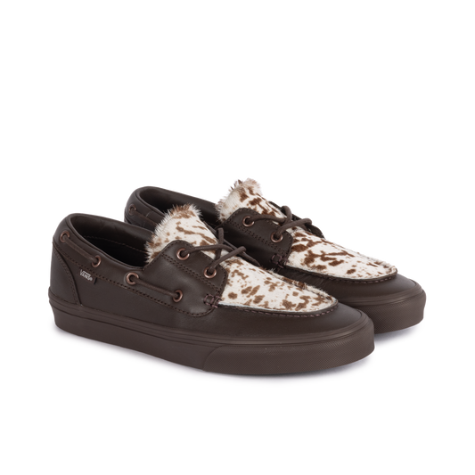 Vans 2-Eyelet Boat Shoe Pony Hair Dark Brown
