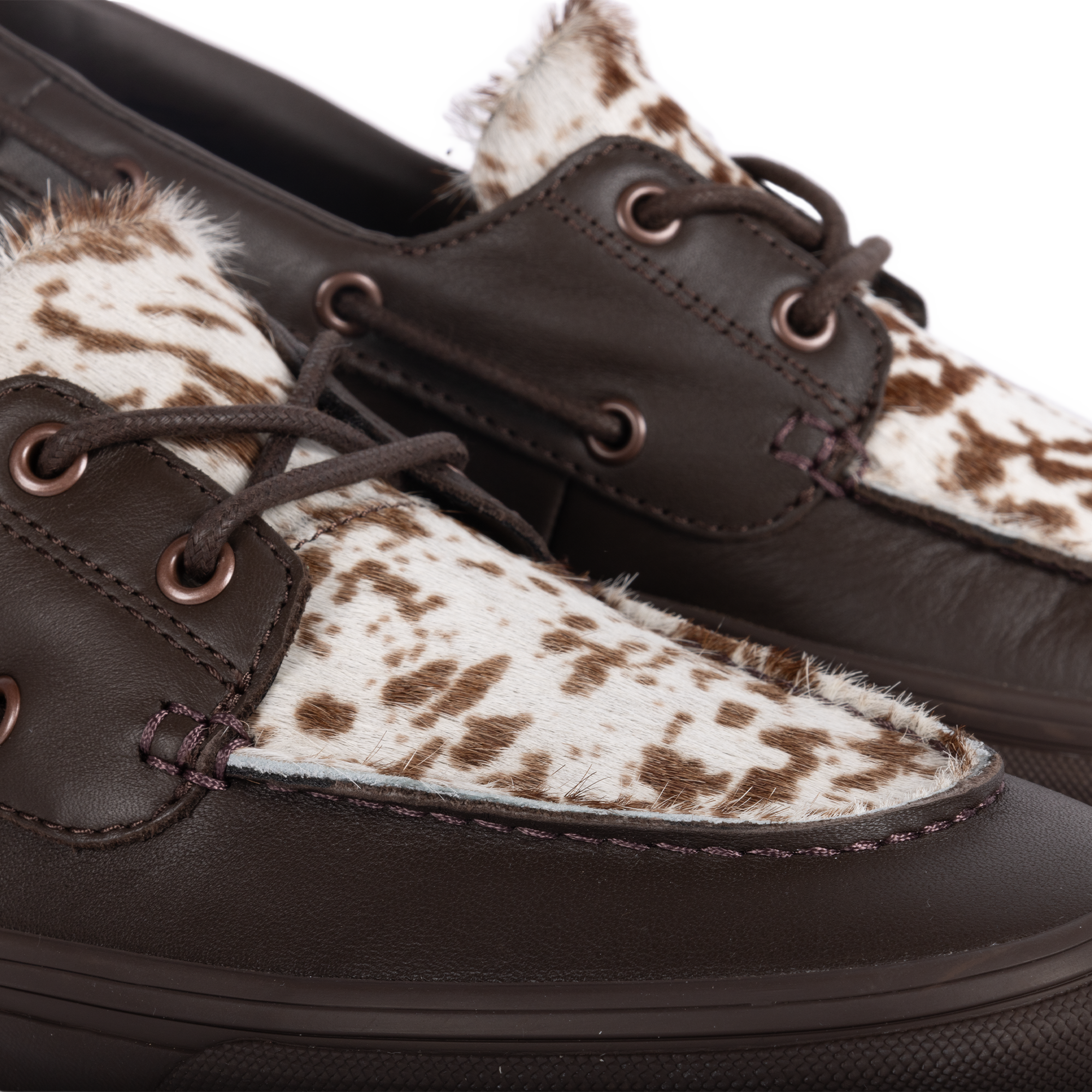 Vans 2-Eyelet Boat Shoe Pony Hair Dark Brown