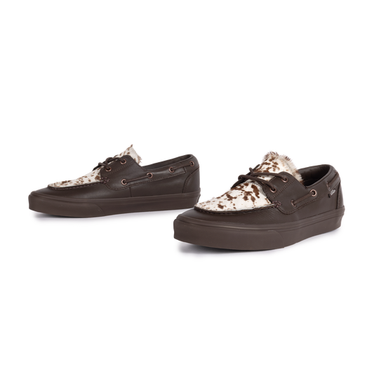Vans 2-Eyelet Boat Shoe Pony Hair Dark Brown