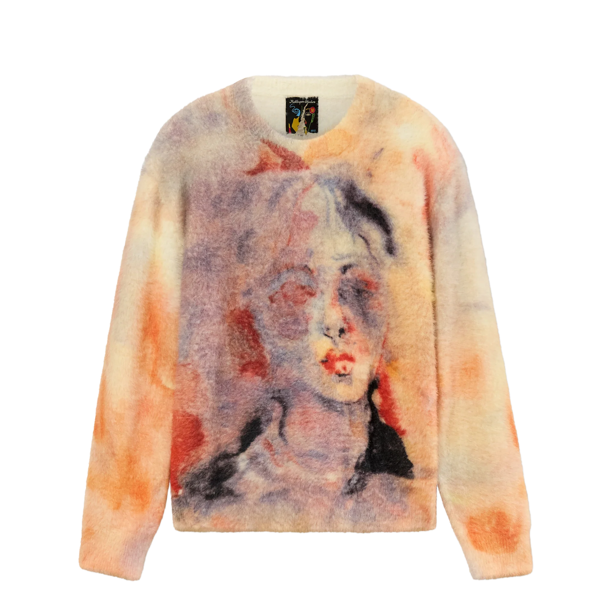 Kidsuper Watercolor Face Mohair Sweater