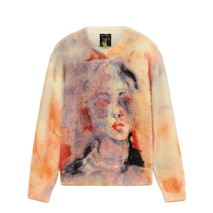 Kidsuper Watercolor Face Mohair Sweater