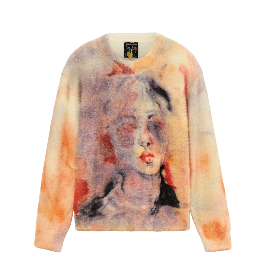Kidsuper Watercolor Face Mohair Sweater