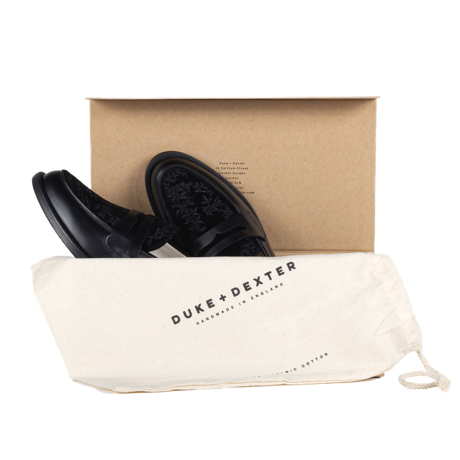 Duke + Dexter Wilde Black Vine Penny Loafer