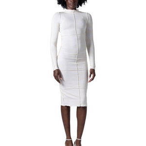 Honor The Gift Womens Lettuce Seam Dress Cream