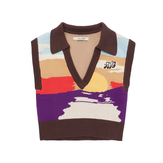 Honor The Gift Women's Collared Sweater Vest Brown