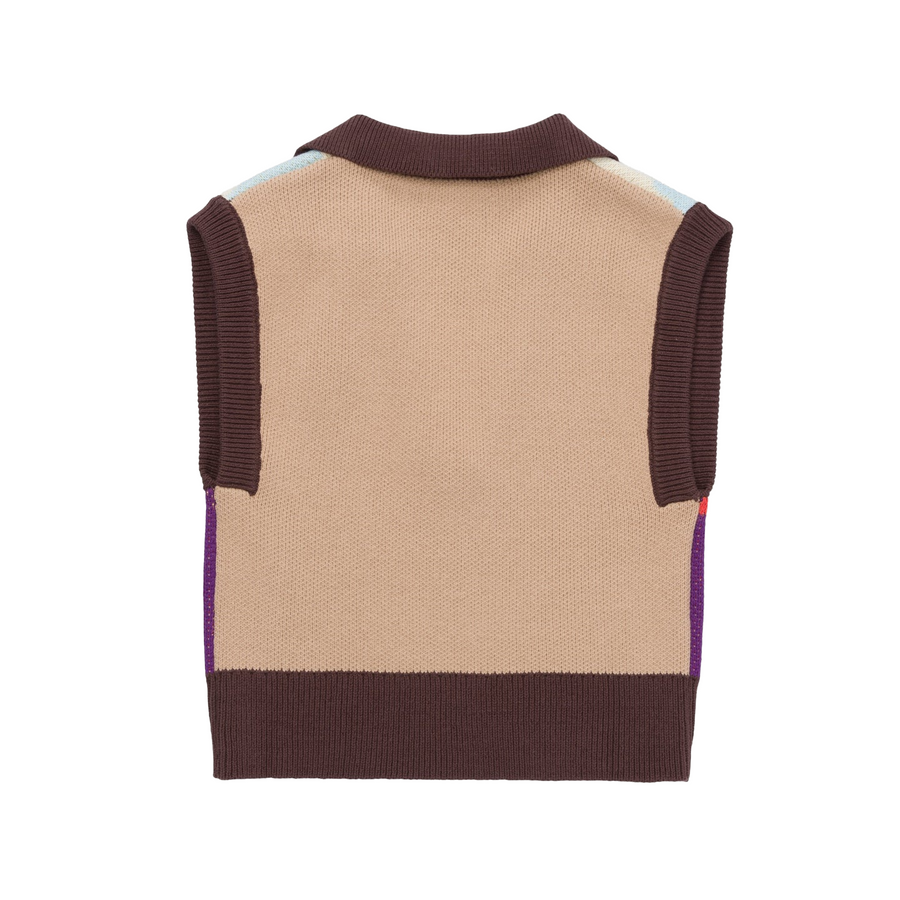 Honor The Gift Womens Collared Sweater Vest Brown