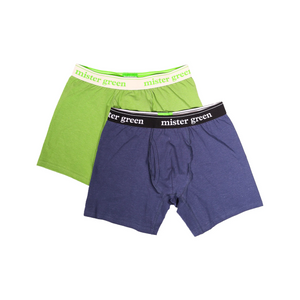 Mister Green Wordmark Hemp Underwear 2 Pack Chlorophyll & Navy