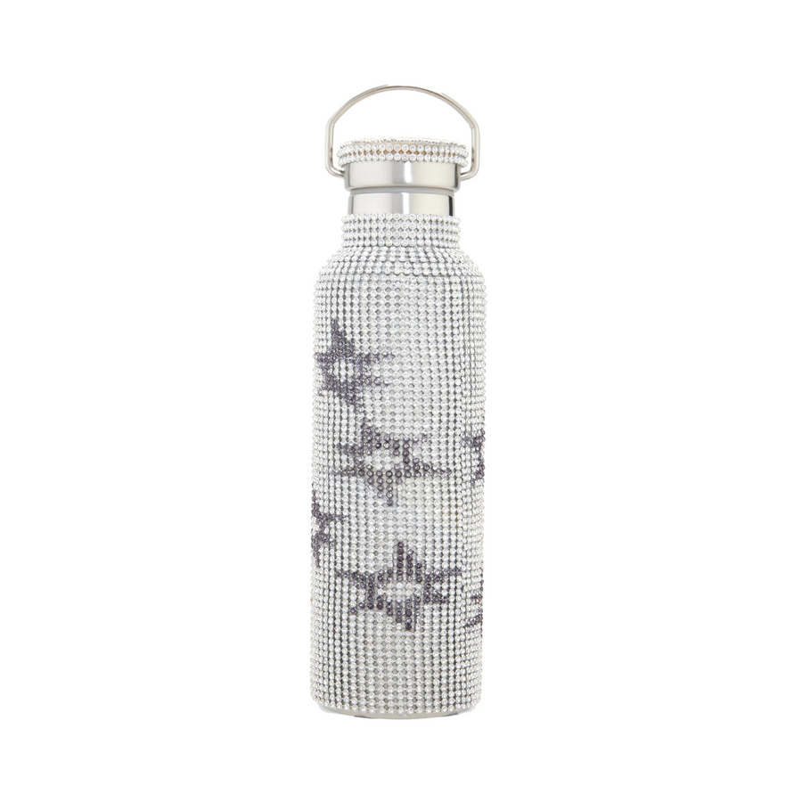 Collina Strada Rhinestone Water Bottle Charcoal Starburst