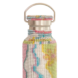 Collina Strada Rhinestone Water Bottle Multi Wavy Flower