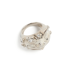 Collina Strada Dragon Baby Ring Silver Clear