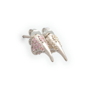 Collina Strada Rhinestone Horn Studs Soft Pink Clear