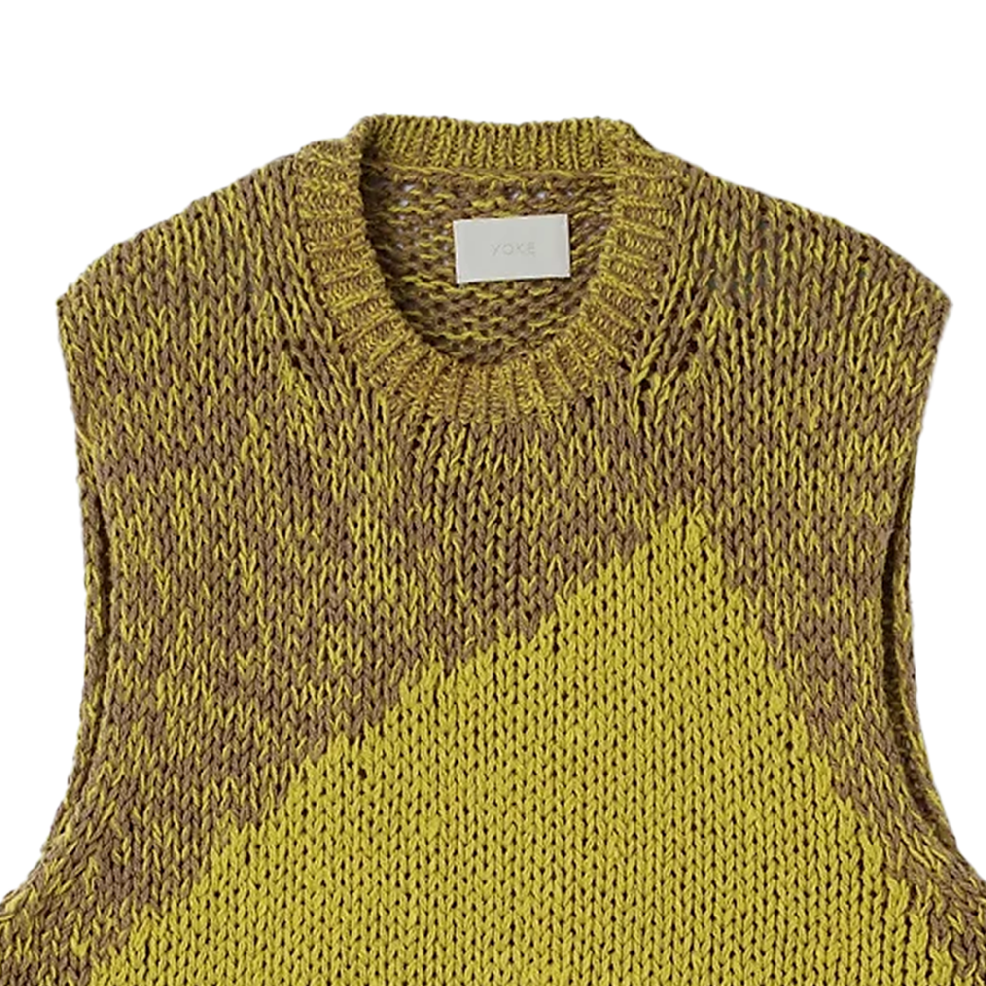 トップス YOKE INTARSIA CREWNECK SWEATER YELLOW YOKE INTARSIA トップス YOKE INTARSIA CREWNECK SWEATER YELLOW YOKE INTARSIA