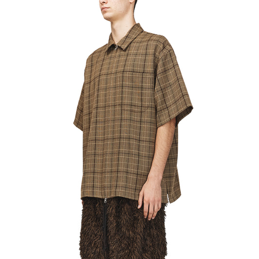 Song For The Mute Zip Up Gym Shirt Brown 251_MSH070_VCHKBRN