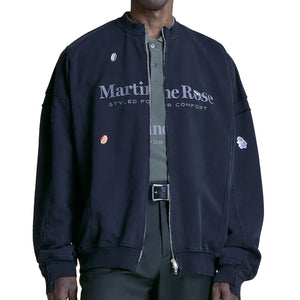 Martine Rose Zip Up Crew Black Washed Black Marlboro