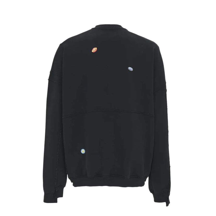 Martine Rose Zip Up Crew Black Washed Black Marlboro