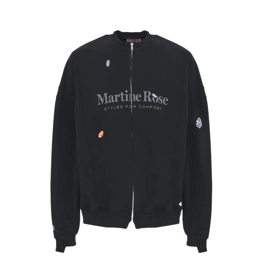 Martine Rose Zip Up Crew Black Washed Black Marlboro