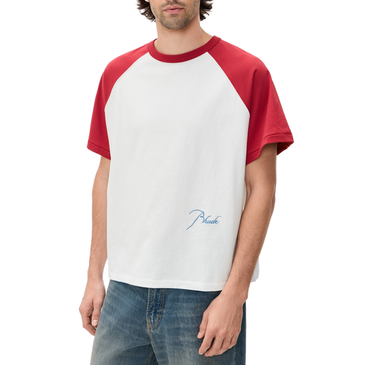 R H U D E Classique Raglan T-Shirt Riviera Red