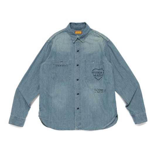 Human Made Military Chambray Shirt Blue HM31SH006