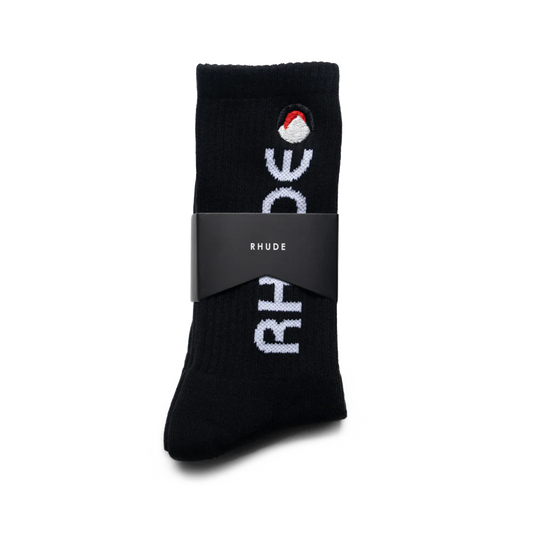 R H U D E Moonlight Footy Sock Black/White/Red