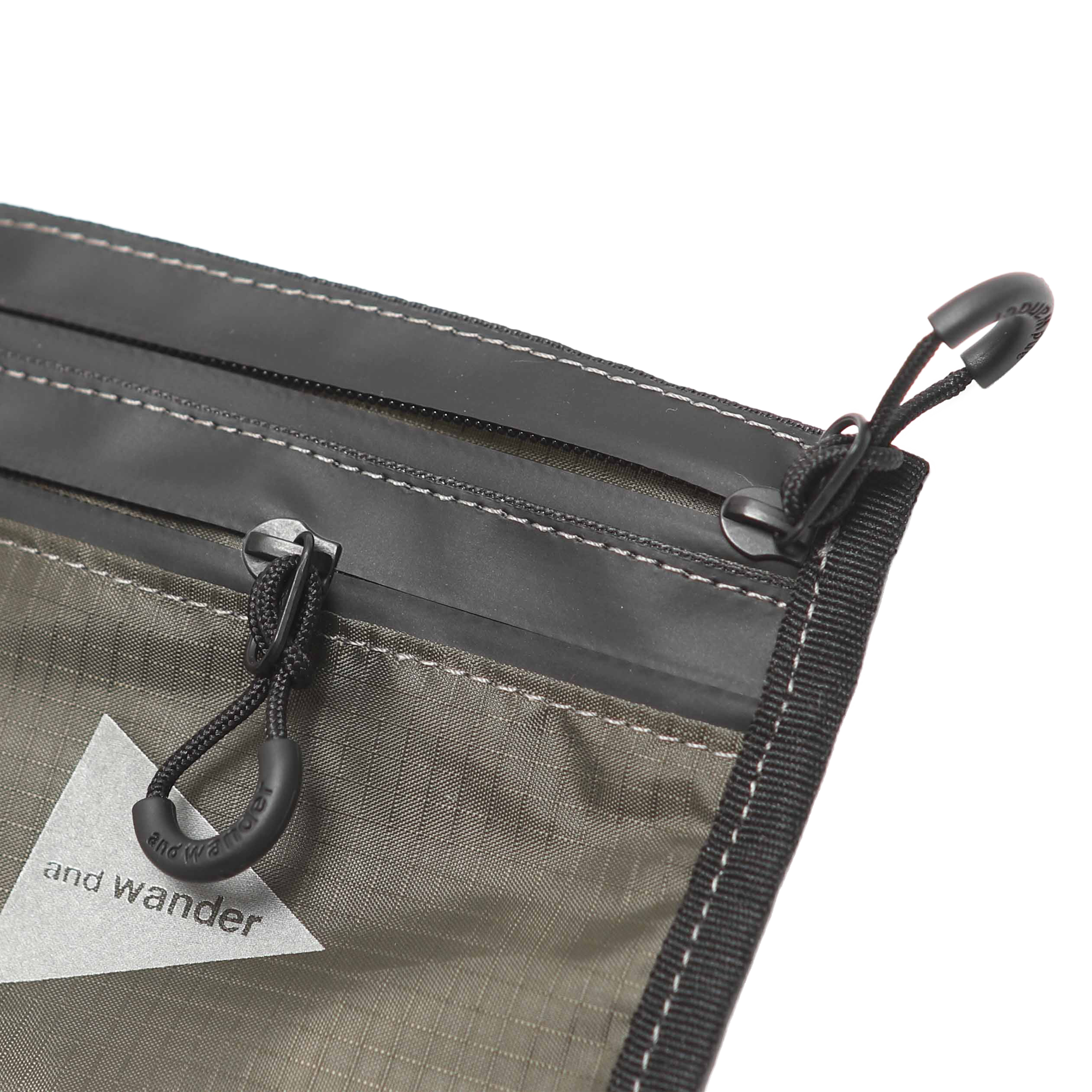 and wander Crispy Rip Mini Twin Pouch Khaki