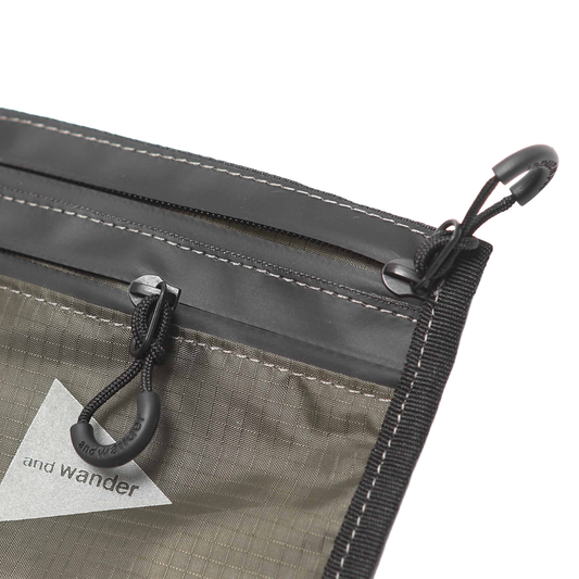 and wander Crispy Rip Mini Twin Pouch Khaki