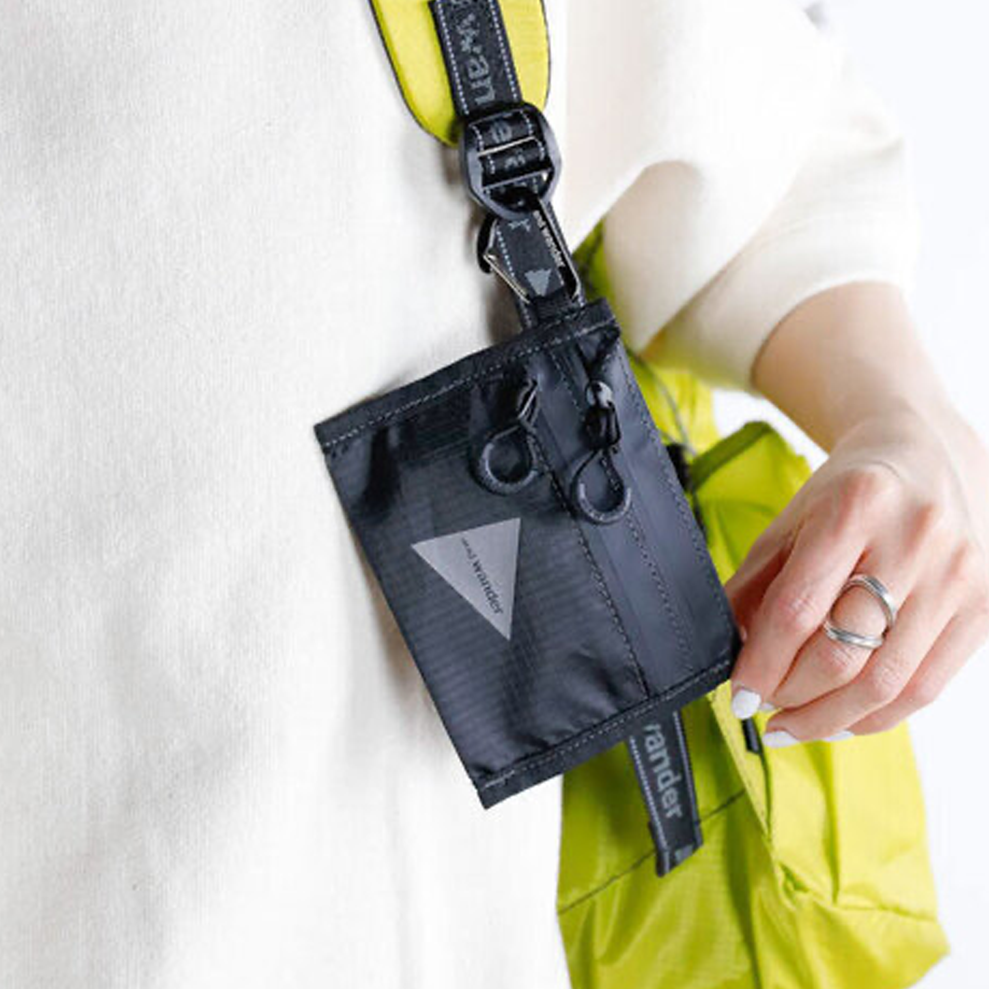 and wander Crispy Rip Mini Twin Pouch Black