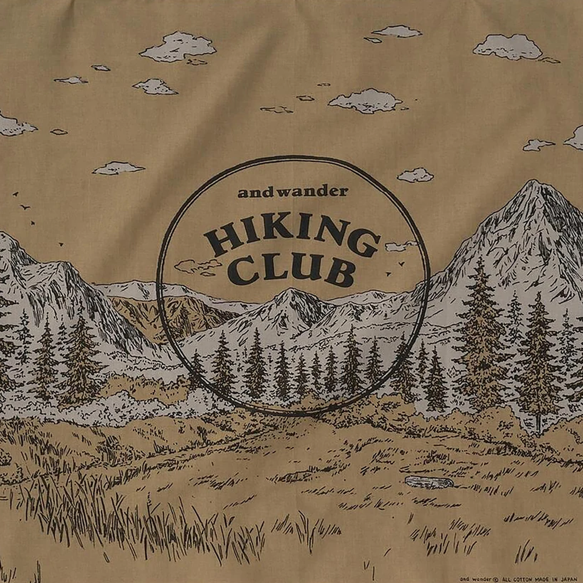 and wander Hiking Club Bandanna Beige