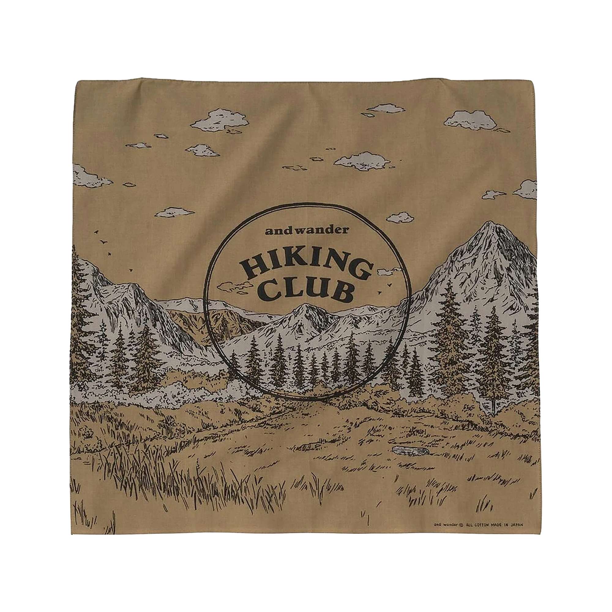and wander Hiking Club Bandanna Beige
