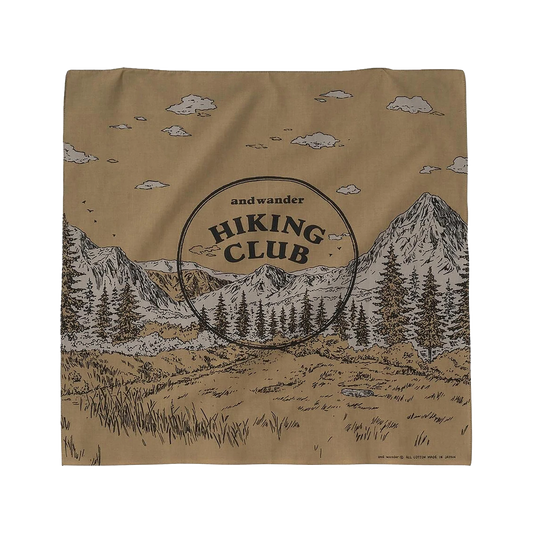 and wander Hiking Club Bandanna Beige