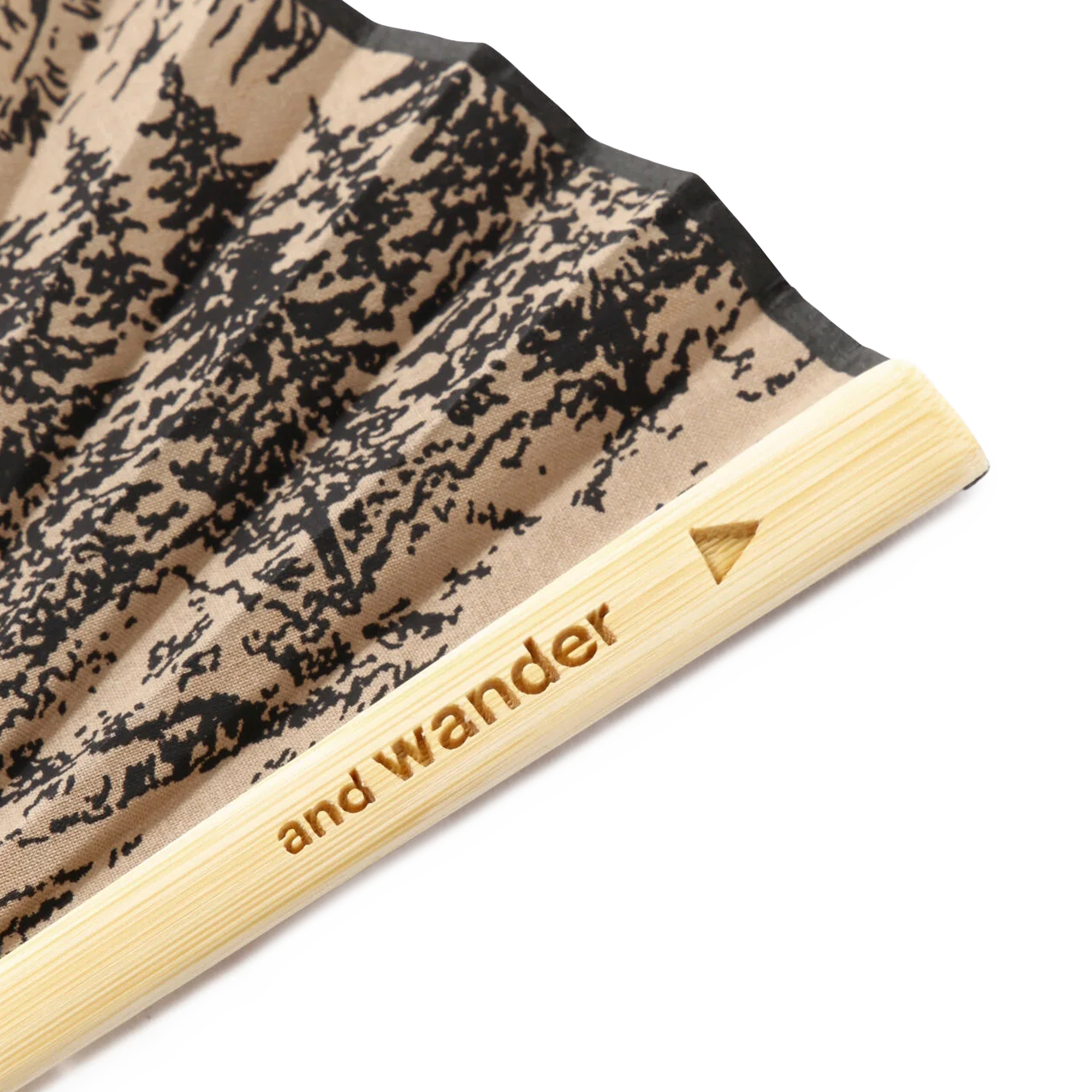 and wander Hiking Club Folding Hand Fan Beige