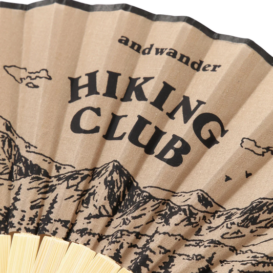 and wander Hiking Club Folding Hand Fan Beige