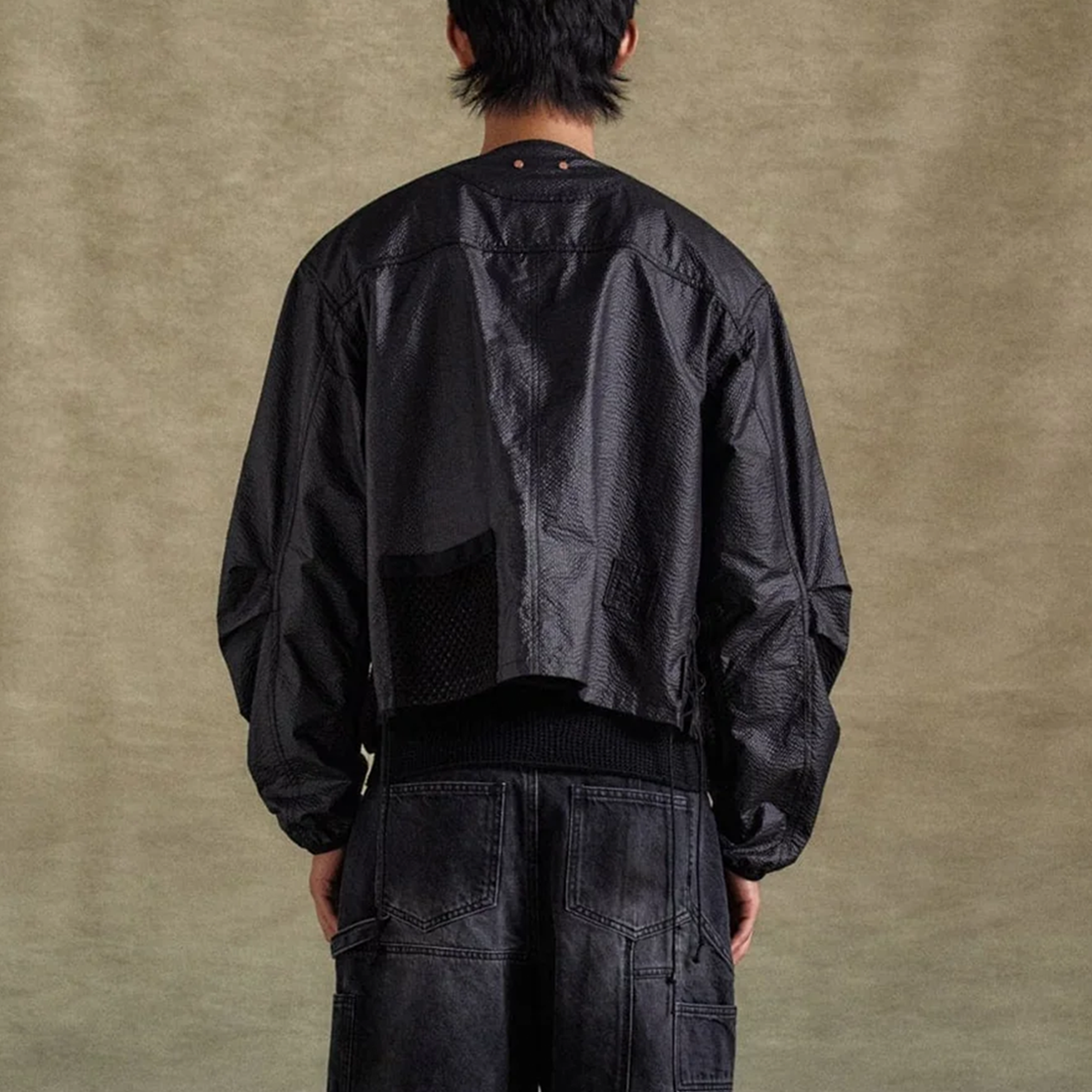 Andersson Bell Convex Collarless Jacket Black AWA696M