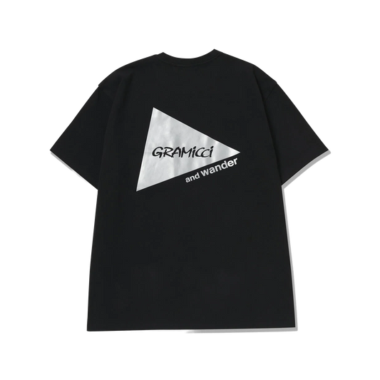 and wander x Gramicci 6 Backprint Short Sleeve T-Shirt Black