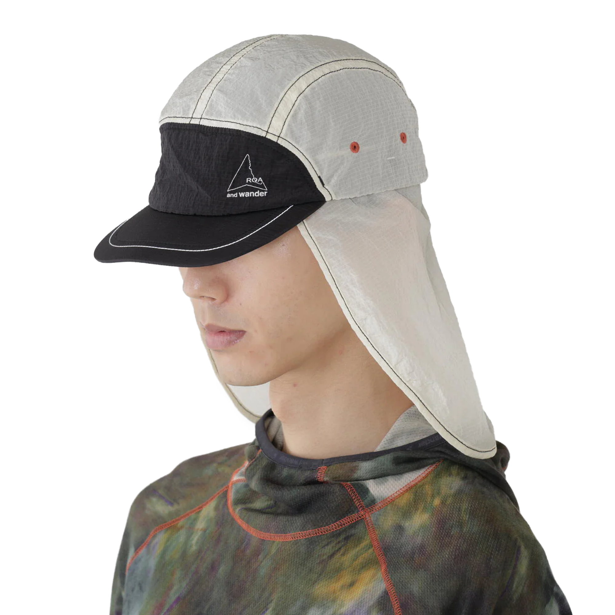 and wander x Roa Ripstop Wind Cap Off White