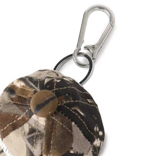 Metalwood Camo Hat Keychain Real Leaf Camo