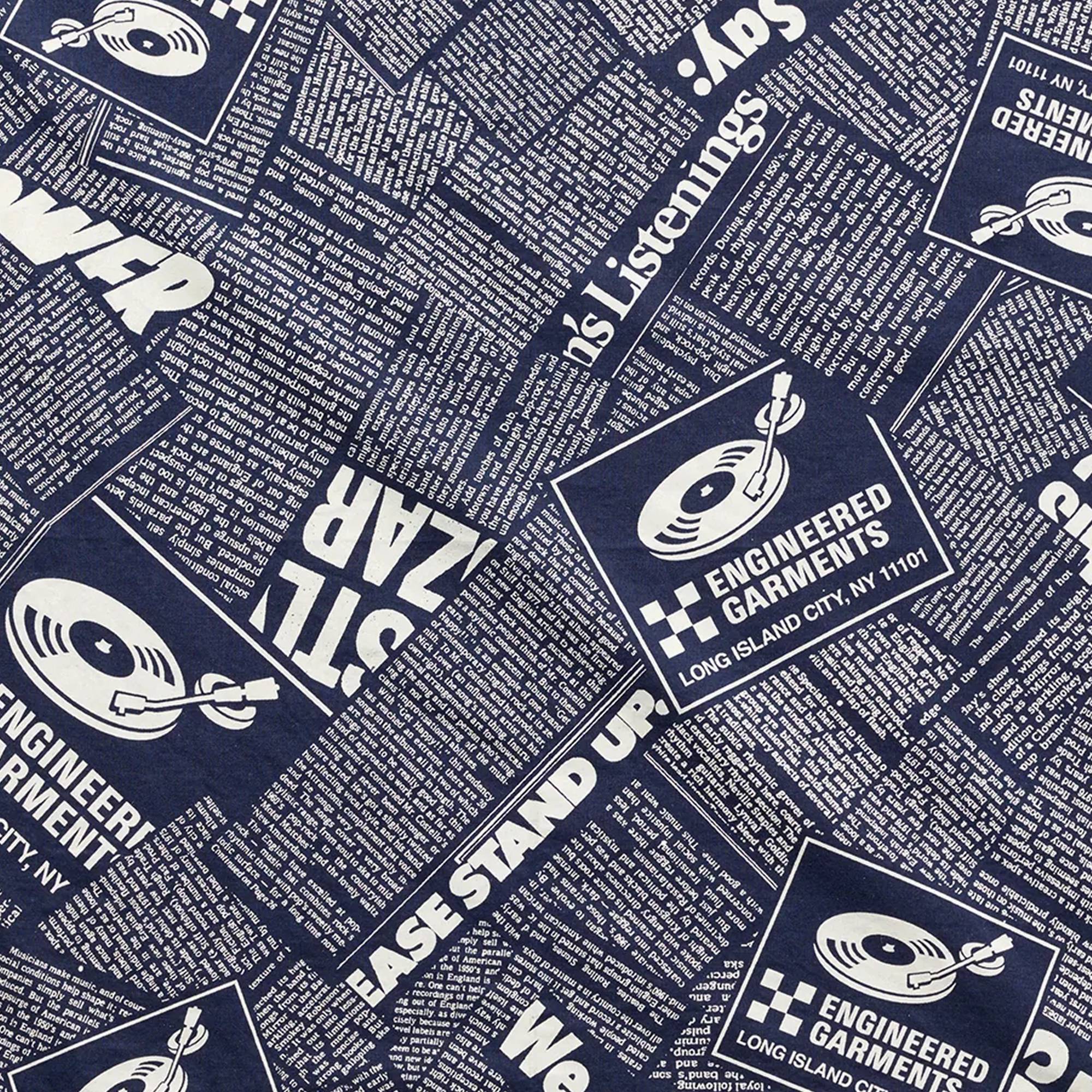 Engineered Garments Printed Bandana Navy News