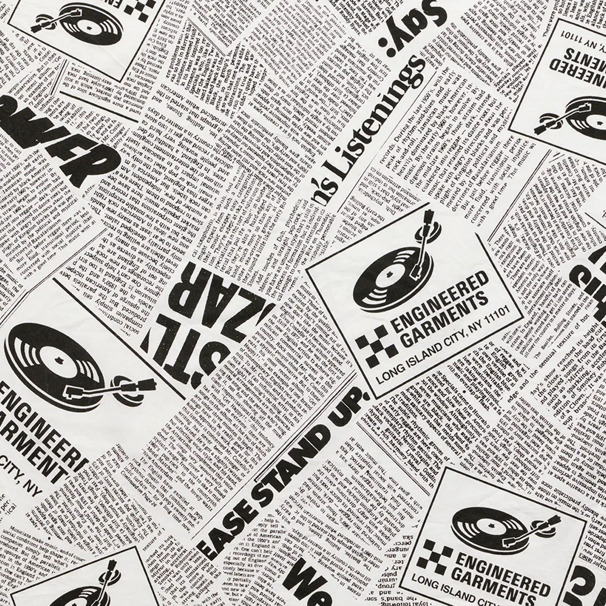 Engineered Garments Printed Bandana White News
