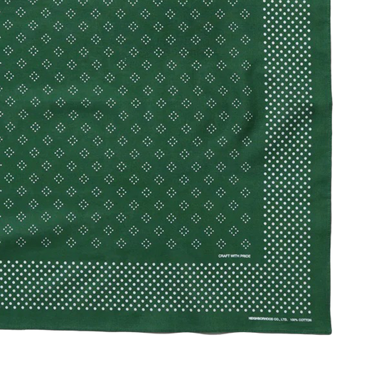 Neighborhood Dot Pattern Bandana Green 252BXNH-AC02