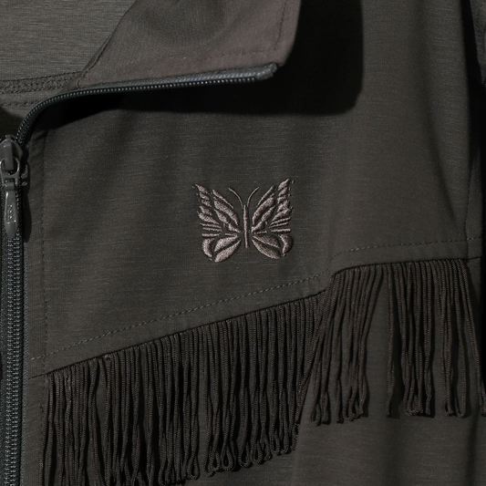 Needles Fringe Track Jacket High Count Jersey Charcoal