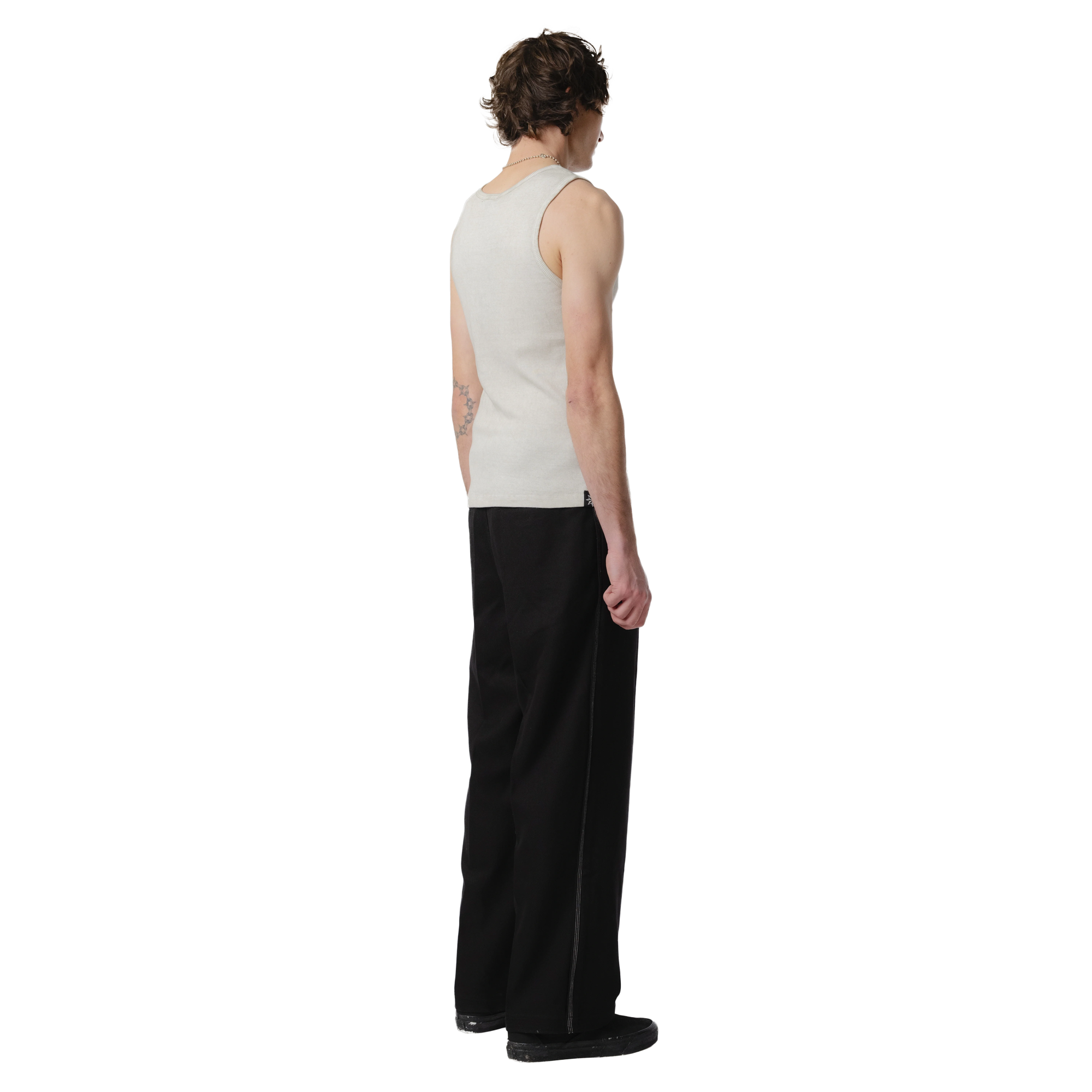 Beach Brains Pleated Work Pant Black/White