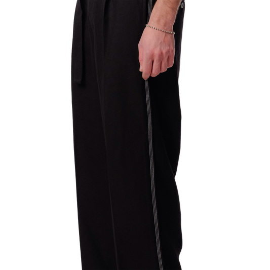 Beach Brains Pleated Work Pant Black/White