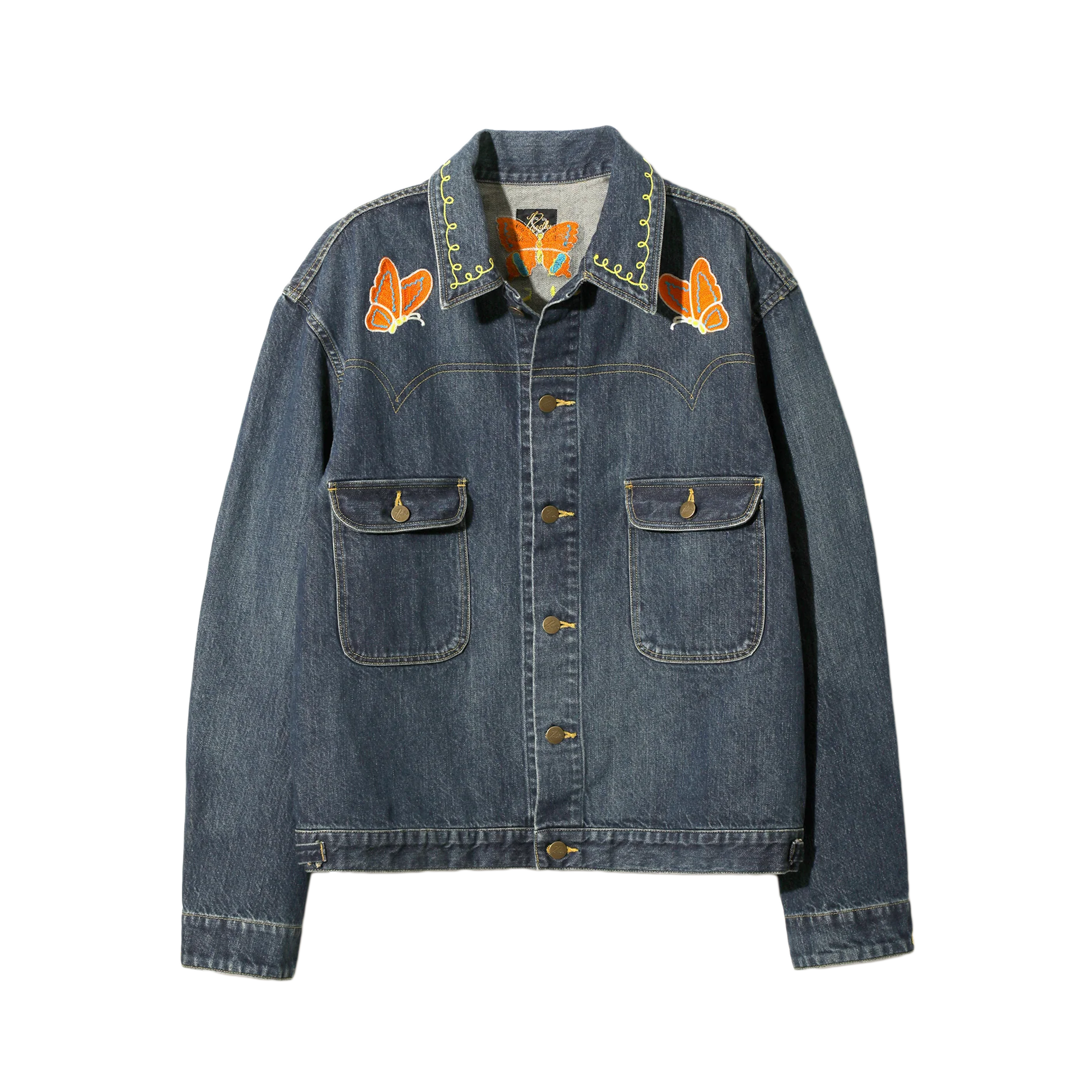 Needles Papillon Embroidered Jean Jacket 12oz Denim Indigo