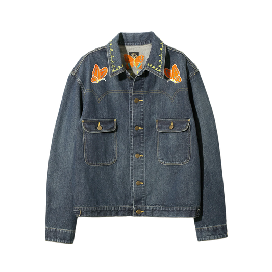 Needles Papillon Embroidered Jean Jacket 12oz Denim Indigo