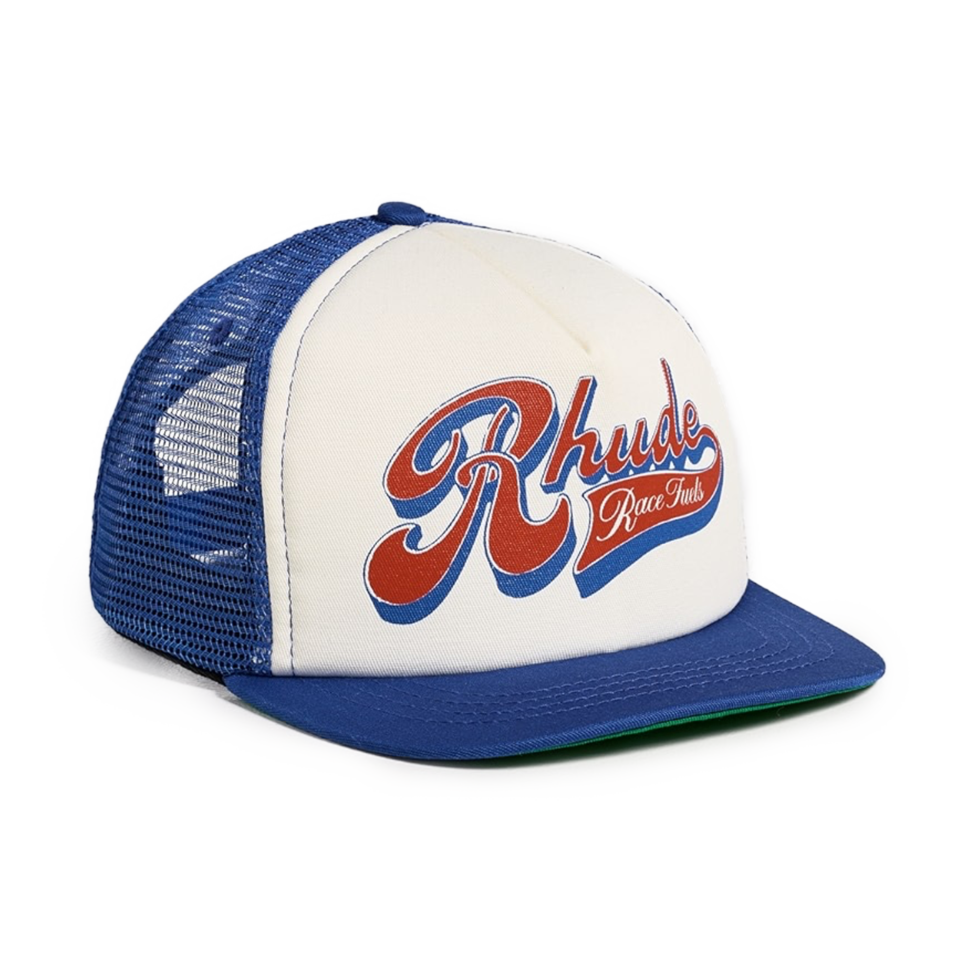 R H U D E Pit Stop Trucker Hat White/Blue/Red