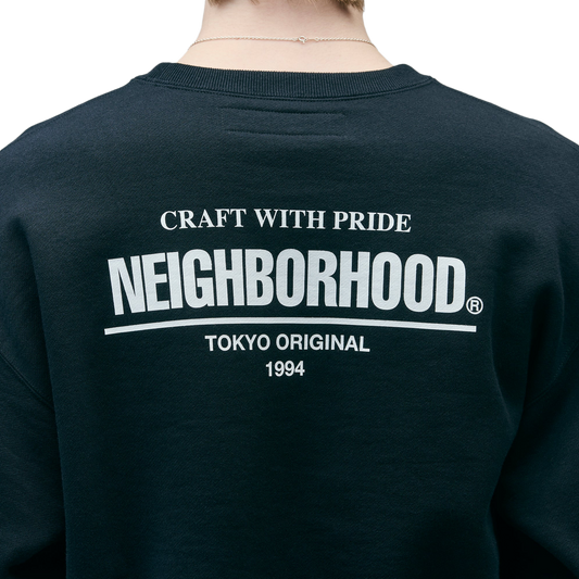 Neighborhood Plain Sweat Crewneck Long Sleeve Black 252UWNH-CSM04
