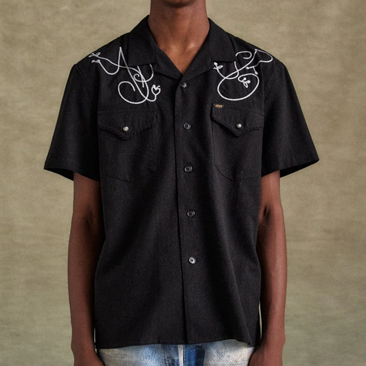 Andersson Bell Black ADSB Chain Embroidery Shirts Black ATB1280M