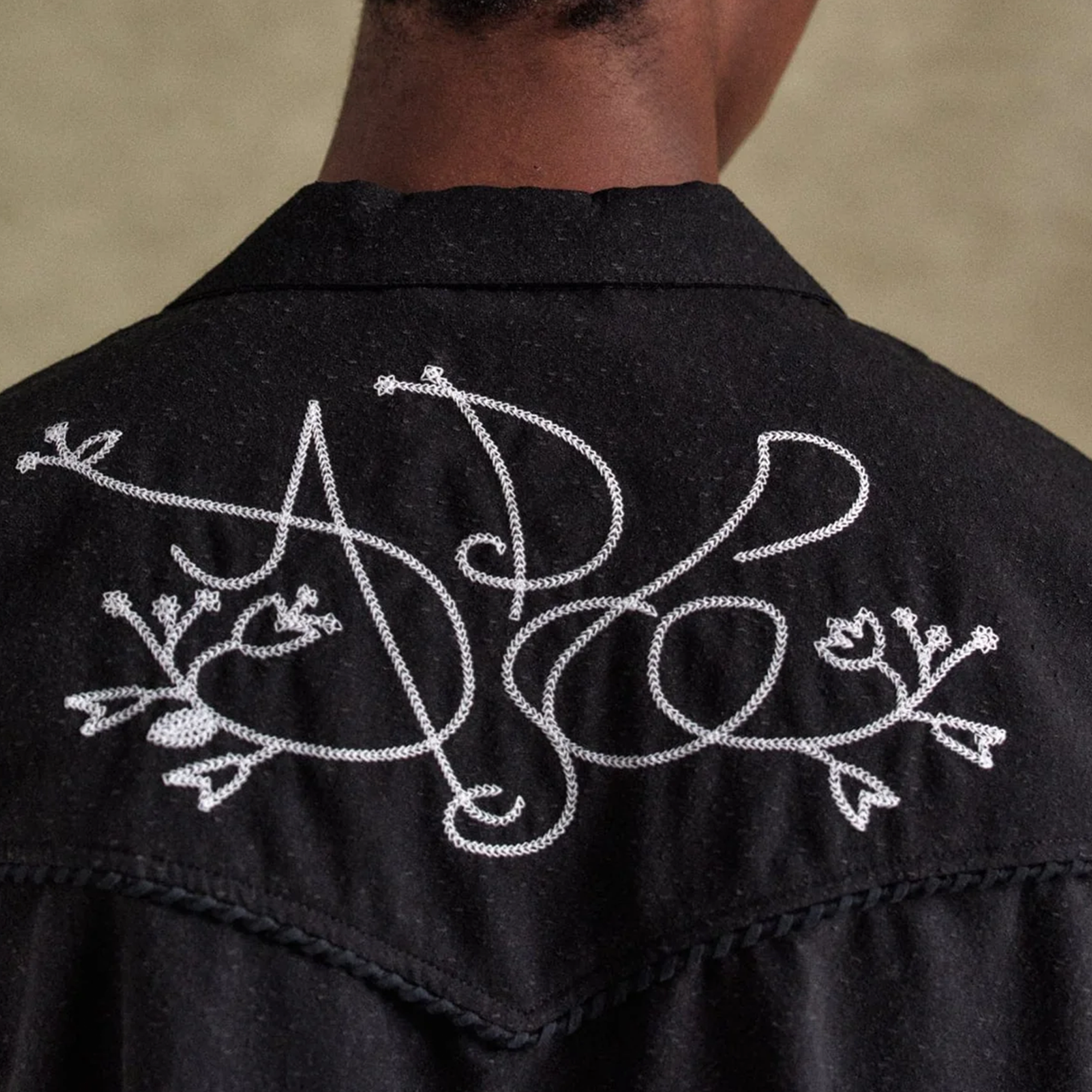 Andersson Bell Black ADSB Chain Embroidery Shirts Black ATB1280M